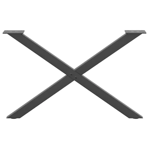  2 db antracitszürke X-alakú acél dohányzóasztal láb 70 x (42-43) cm