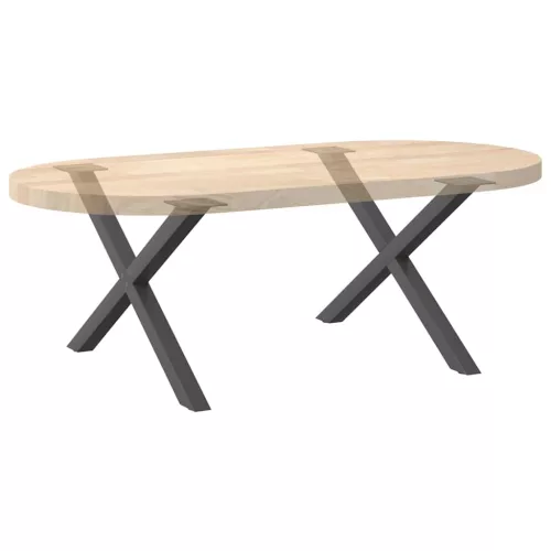  2 db antracitszürke X-alakú acél dohányzóasztal láb 70 x (42-43) cm