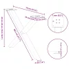  2 db antracitszürke X-alakú acél dohányzóasztal láb 70 x (42-43) cm