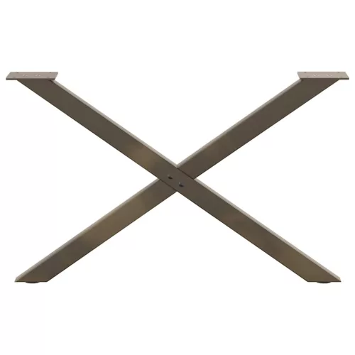  2 db X alakú natúr acél dohányzóasztal láb 70 x (42-43) cm