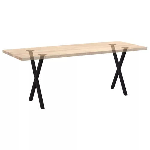  2 db X alakú étkezőasztal láb fekete acél 50 x (72-73) cm