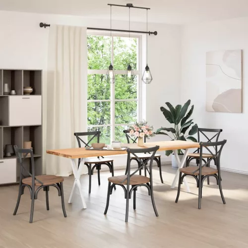  2 db fehér, X alakú étkezőasztal láb 50 x (72-73) cm acél étkezőasztalhoz