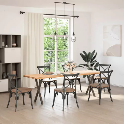  2 db X alakú étkezőasztal láb natúr acél 50x(72-73) cm
