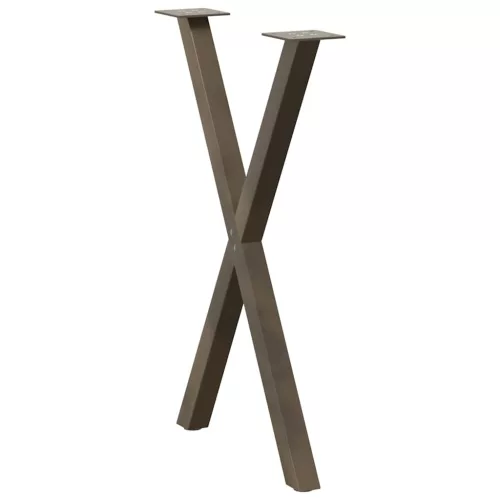  2 db X alakú étkezőasztal láb natúr acél 50x(72-73) cm