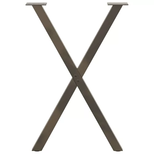  2 db X alakú étkezőasztal láb natúr acél 50x(72-73) cm