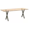  2 db X alakú étkezőasztal láb natúr acél 50x(72-73) cm