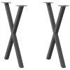 2 db antracitszürke X-alakú acél étkezőasztalláb 57x(72-73) cm