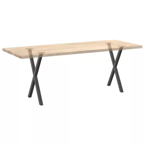  2 db antracitszürke X-alakú acél étkezőasztalláb 57x(72-73) cm