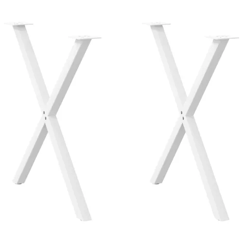  2 db X alakú étkezőasztal láb fehér 70 x (72-73) cm acél étkezőasztal láb
