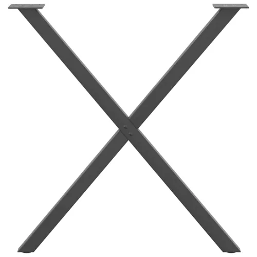  2 db antracitszürke X-alakú acél étkezőasztal láb 70x(72-73) cm