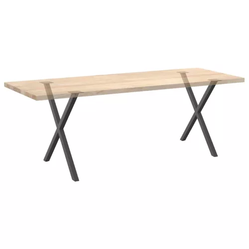  2 db antracitszürke X-alakú acél étkezőasztal láb 70x(72-73) cm