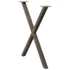  2 db X alakú étkezőasztal láb natúr acélból 70 x (72-73) cm