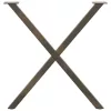  2 db X alakú étkezőasztal láb natúr acélból 70 x (72-73) cm