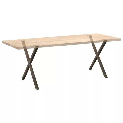  2 db X alakú étkezőasztal láb natúr acélból 70 x (72-73) cm