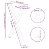  2 db X alakú étkezőasztal láb natúr acélból 70 x (72-73) cm