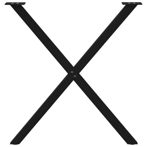  2 db X alakú étkezőasztal láb fekete 80 x (72-73) cm acél étkezőasztal láb