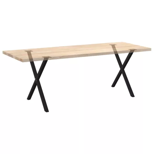  2 db X alakú étkezőasztal láb fekete 80 x (72-73) cm acél étkezőasztal láb