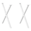 2 db X alakú étkezőasztal láb fehér 80 x (72-73) cm acél étkezőasztal láb