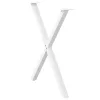  2 db X alakú étkezőasztal láb fehér 80 x (72-73) cm acél étkezőasztal láb