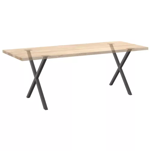  2 db antracitszürke X alakú acél étkezőasztal láb 80x(72-73) cm