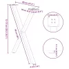  2 db antracitszürke X alakú acél étkezőasztal láb 80x(72-73) cm