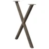  2 db X alakú étkezőasztal láb natúr acél 80x(72-73) cm acél