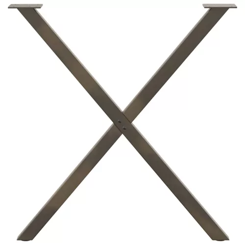  2 db X alakú étkezőasztal láb natúr acél 80x(72-73) cm acél
