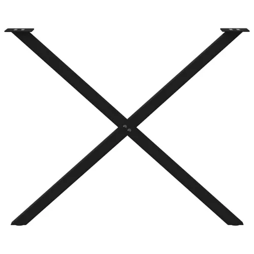  2 db X alakú étkezőasztal láb fekete, 90 x (72-73) cm acél
