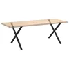  2 db X alakú étkezőasztal láb fekete, 90 x (72-73) cm acél