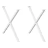  2 db X alakú étkezőasztal láb fehér 90 x (72-73) cm acél étkezőasztal láb