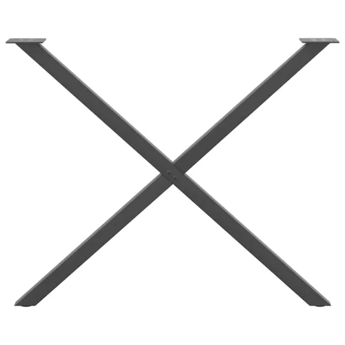  2 db antracitszürke X alakú acél étkezőasztal láb 90 x (72-73) cm