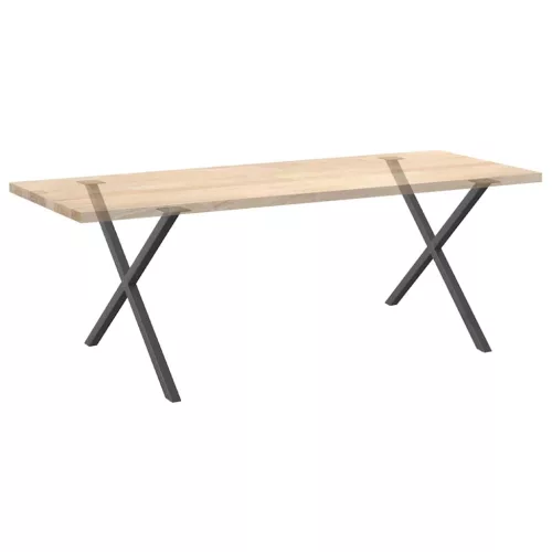  2 db antracitszürke X alakú acél étkezőasztal láb 90 x (72-73) cm