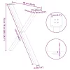  2 db antracitszürke X alakú acél étkezőasztal láb 90 x (72-73) cm