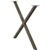  2 db X alakú étkezőasztal láb natúr acél 90 x (72-73) cm acél