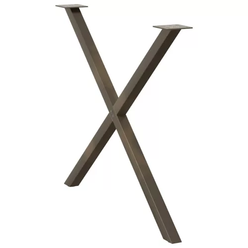  2 db X alakú étkezőasztal láb natúr acél 90 x (72-73) cm acél