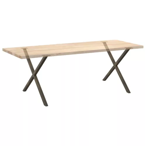  2 db X alakú étkezőasztal láb natúr acél 90 x (72-73) cm acél