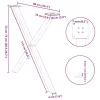  2 db X alakú étkezőasztal láb natúr acél 90 x (72-73) cm acél