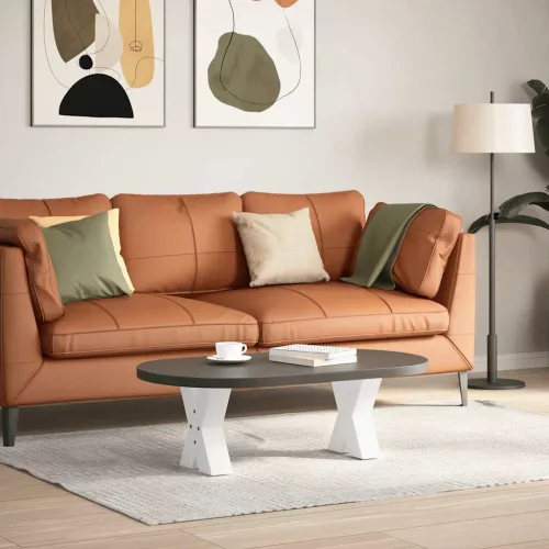  2 db fehér, X alakú acél dohányzóasztal láb 30 x (30-31) cm