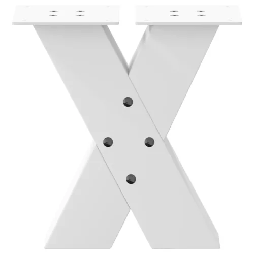  2 db fehér, X alakú acél dohányzóasztal láb 30 x (30-31) cm