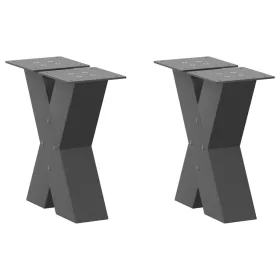    2 db antracitszürke X alakú acél dohányzóasztal láb 30x(30-31) cm