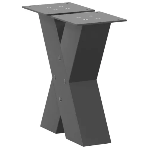  2 db antracitszürke X alakú acél dohányzóasztal láb 30x(30-31) cm