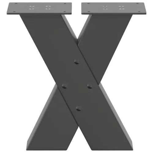  2 db antracitszürke X alakú acél dohányzóasztal láb 30x(30-31) cm