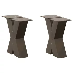    2 db X alakú natúr acél dohányzóasztal láb 30x(30-31) cm