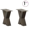  2 db X alakú natúr acél dohányzóasztal láb 30x(30-31) cm