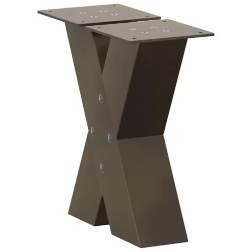  2 db X alakú natúr acél dohányzóasztal láb 30x(30-31) cm
