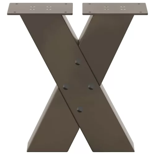  2 db X alakú natúr acél dohányzóasztal láb 30x(30-31) cm