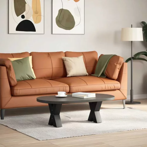  2 db fekete, X alakú acél dohányzóasztal láb 40 x (30-31) cm