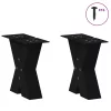  2 db fekete, X alakú acél dohányzóasztal láb 40 x (30-31) cm