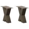  2 db X alakú natúr acél dohányzóasztal láb 40x(30-31) cm