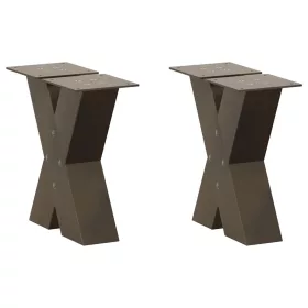   2 db X alakú natúr acél dohányzóasztal láb 40x(30-31) cm